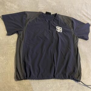 Vintage Wilson Sweater Men XL Blue Baseball Quarter Zip Sweatshirt Pullover Logo